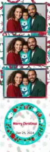 Variante bande 2x6, 3 photos et orientation paysage du design photobooth Blue Tropical Christmas Cartoon pour Vivabox