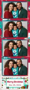 Variante bande 2x6, 4 photos et orientation paysage du design photobooth Blue Tropical Christmas Cartoon pour Vivabox