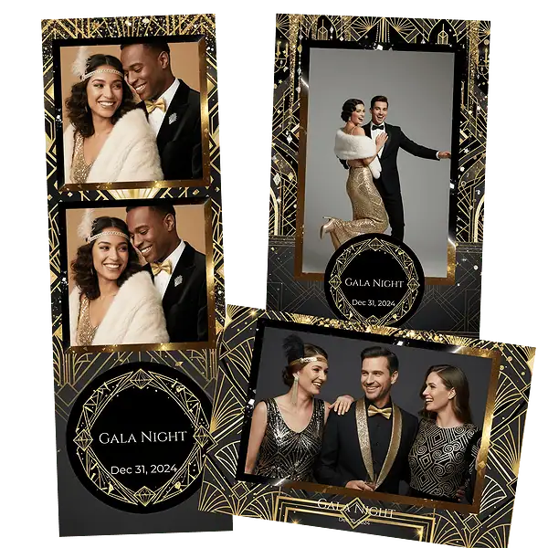 Design photobooth Art Deco Gala Night pour Vivabox et Miroir