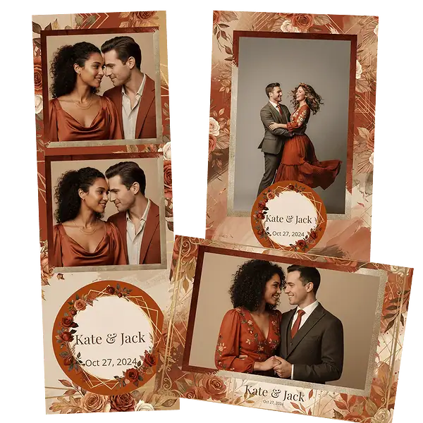 Design photobooth Terracotta Autumn Floral pour Vivabox et Miroir