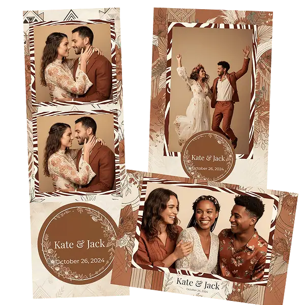 Design photobooth Terracotta Boho Floral pour Vivabox et Miroir