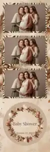 Variante bande 2x6, 3 photos et orientation paysage du design photobooth Boho Neutral Floral pour Vivabox