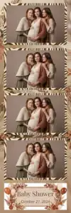Variante bande 2x6, 4 photos et orientation paysage du design photobooth Boho Neutral Floral pour Vivabox