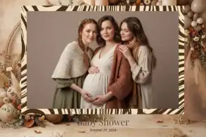 Variante format paysage 6x4, 1 photo et orientation paysage du design photobooth Boho Neutral Floral pour Vivabox