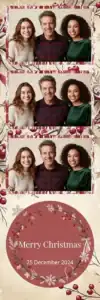 Variante bande 2x6, 3 photos et orientation paysage du design photobooth Rustic Winter Berry pour Vivabox