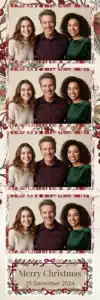 Variante bande 2x6, 4 photos et orientation paysage du design photobooth Rustic Winter Berry pour Vivabox