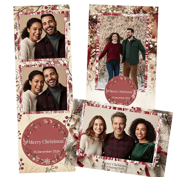 Design photobooth Rustic Winter Berry pour Vivabox et Miroir