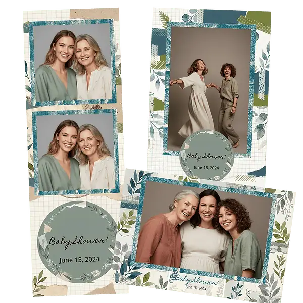 Design photobooth Rustic Botanical Scrapbook pour Vivabox et Miroir