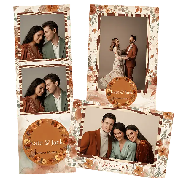Design photobooth Rustic Terracotta Floral pour Vivabox et Miroir