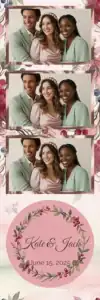 Variante bande 2x6, 3 photos et orientation paysage du design photobooth Watercolor Berry Wreath pour Vivabox