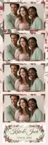 Variante bande 2x6, 4 photos et orientation paysage du design photobooth Watercolor Berry Wreath pour Vivabox