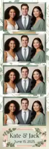 Variante bande 2x6, 4 photos et orientation paysage du design photobooth Geometric Eucalyptus Wedding pour Vivabox