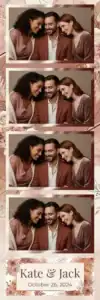 Variante bande 2x6, 4 photos et orientation paysage du design photobooth Dusty Rose Boho Floral pour Vivabox