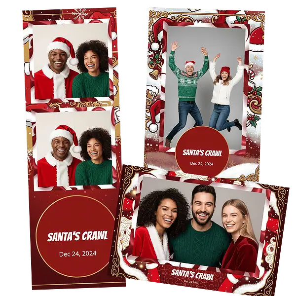 Design photobooth Santas Bar Crawl pour Vivabox et Miroir