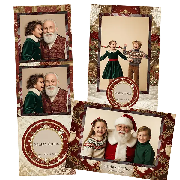Design photobooth Vintage Santa Grotto pour Vivabox et Miroir