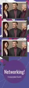 Variante bande 2x6, 3 photos et orientation paysage du design photobooth Modern Corporate Geometric pour Vivabox