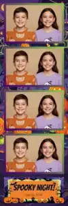 Variante bande 2x6, 4 photos et orientation paysage du design photobooth Spooky Night Pumpkins pour Vivabox