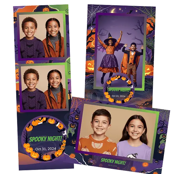 Design photobooth Spooky Night Pumpkins pour Vivabox et Miroir