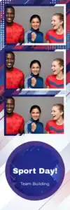 Variante bande 2x6, 3 photos et orientation paysage du design photobooth Modern Sport Day Event pour Vivabox