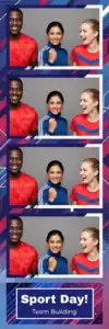 Variante bande 2x6, 4 photos et orientation paysage du design photobooth Modern Sport Day Event pour Vivabox