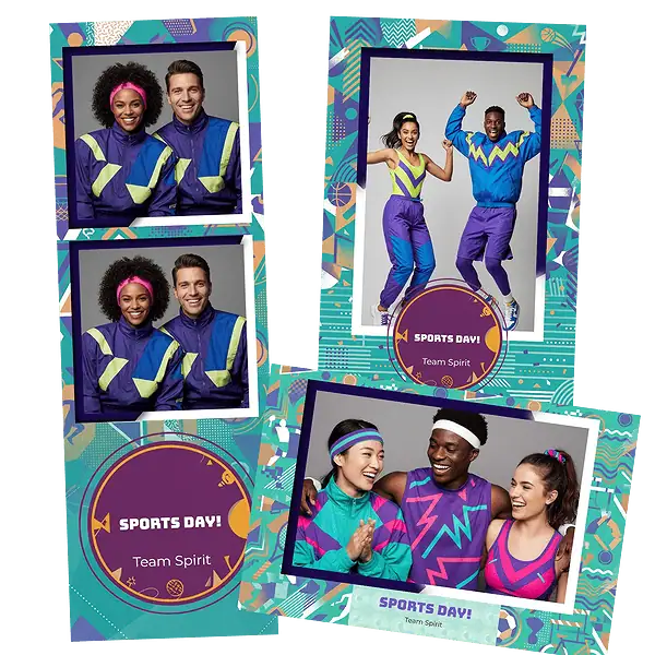 Design photobooth Retro Geometric Sports Day pour Vivabox et Miroir