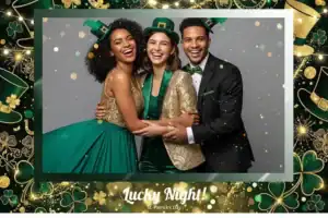 Variante format paysage 6x4, 1 photo et orientation paysage du design photobooth St Patricks Lucky Night pour Vivabox