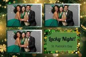 Variante format paysage 6x4, 3 photos et orientation paysage du design photobooth St Patricks Lucky Night pour Vivabox