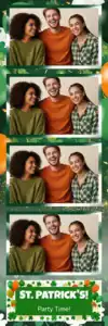Variante bande 2x6, 4 photos et orientation paysage du design photobooth St Patricks Day Balloon Party pour Vivabox