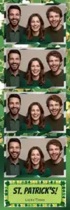 Variante bande 2x6, 4 photos et orientation paysage du design photobooth Saint Patricks Day Shamrocks pour Vivabox