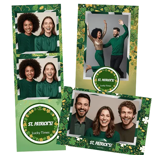 Design photobooth Saint Patricks Day Shamrocks pour Vivabox et Miroir
