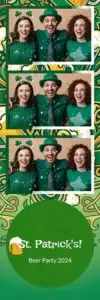 Variante bande 2x6, 3 photos et orientation paysage du design photobooth Green St Patricks Beer Party pour Vivabox