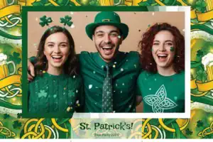 Variante format paysage 6x4, 1 photo et orientation paysage du design photobooth Green St Patricks Beer Party pour Vivabox