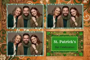 Variante format paysage 6x4, 3 photos et orientation paysage du design photobooth Rustic St Patricks Day Celebration pour Vivabox