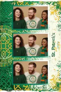 Variante format portrait 4x6, 3 photos et orientation paysage du design photobooth Celtic St Patricks Day pour Miroir Magique