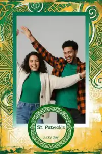Variante format portrait 4x6, 1 photo et orientation portrait du design photobooth Celtic St Patricks Day pour Miroir Magique