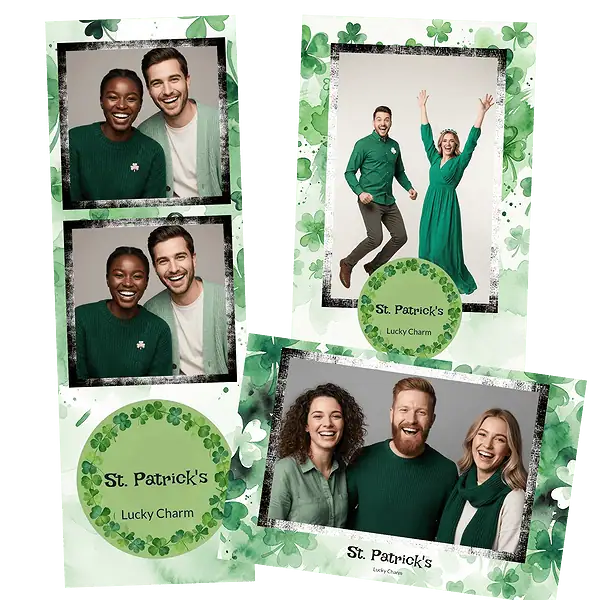 Design photobooth Watercolor Shamrock St Patricks pour Vivabox et Miroir