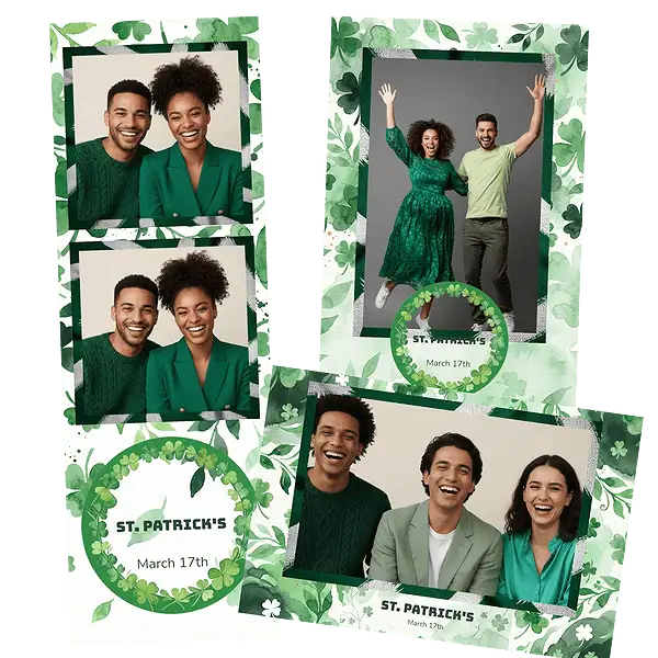 Design photobooth Watercolor Shamrock St Patricks Day pour Vivabox et Miroir