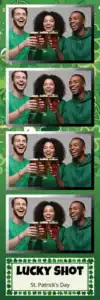 Variante bande 2x6, 4 photos et orientation paysage du design photobooth St Patricks Lucky Shot pour Vivabox