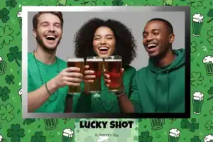 Variante format paysage 6x4, 1 photo et orientation paysage du design photobooth St Patricks Lucky Shot pour Vivabox