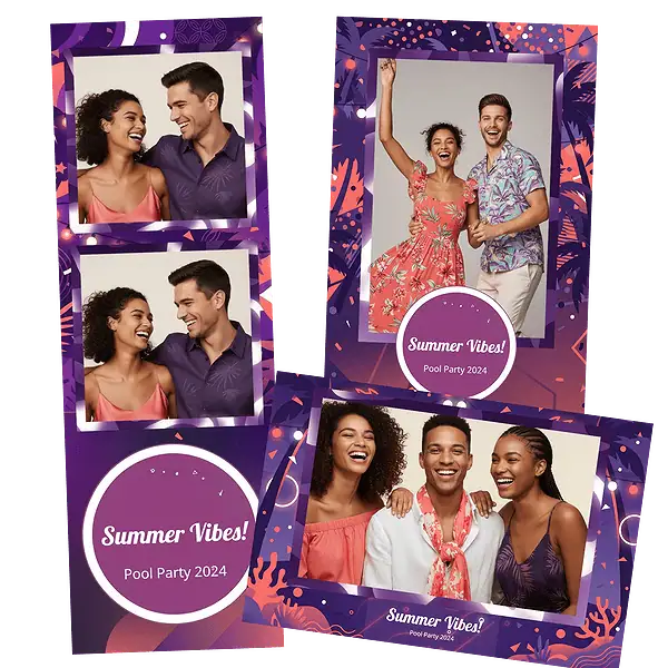 Design photobooth Purple Tropical Summer Party pour Vivabox et Miroir