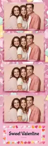 Variante bande 2x6, 4 photos et orientation paysage du design photobooth Sweet Candy Love pour Vivabox