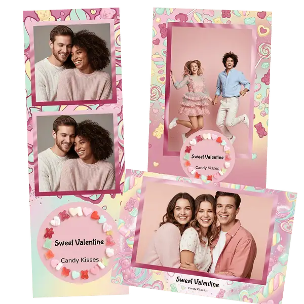 Design photobooth Sweet Candy Love pour Vivabox et Miroir