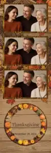 Variante bande 2x6, 3 photos et orientation paysage du design photobooth Rustic Thanksgiving Harvest Feast pour Vivabox