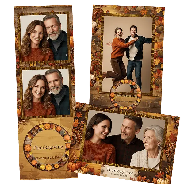 Design photobooth Rustic Thanksgiving Harvest Feast pour Vivabox et Miroir