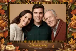 Variante format paysage 6x4, 1 photo et orientation paysage du design photobooth Rustic Thanksgiving Feast pour Vivabox