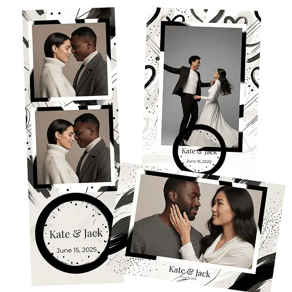 Design photobooth Minimal Brush Love pour Vivabox et Miroir
