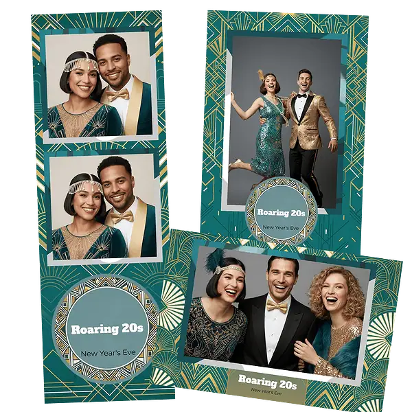Design photobooth Teal Gold Gatsby Art Deco pour Vivabox et Miroir