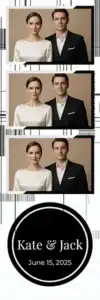 Variante bande 2x6, 3 photos et orientation paysage du design photobooth Minimalist Editorial Magazine Wedding pour Vivabox