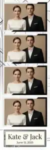 Variante bande 2x6, 4 photos et orientation paysage du design photobooth Minimalist Editorial Magazine Wedding pour Vivabox