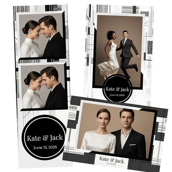 Design photobooth Minimalist Editorial Magazine Wedding pour Vivabox et Miroir